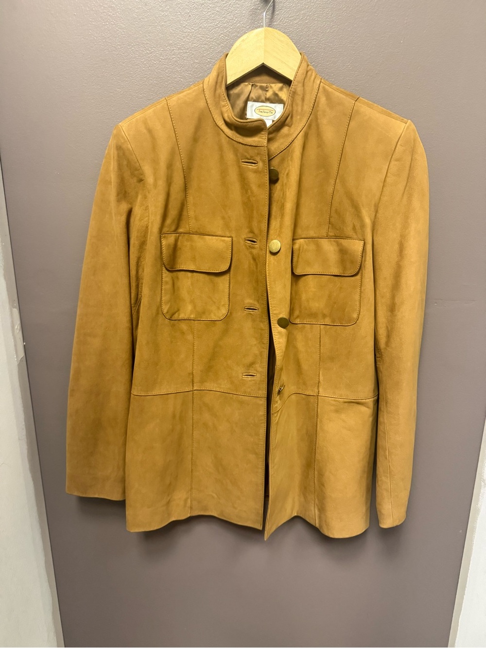 Talbots Camel Suede Stand-Collar Jacket